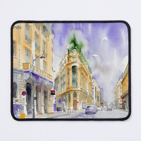 Item preview, Rue Reaumur Paris Elegant Watercolor Street Scene designed and sold by caracatita75.