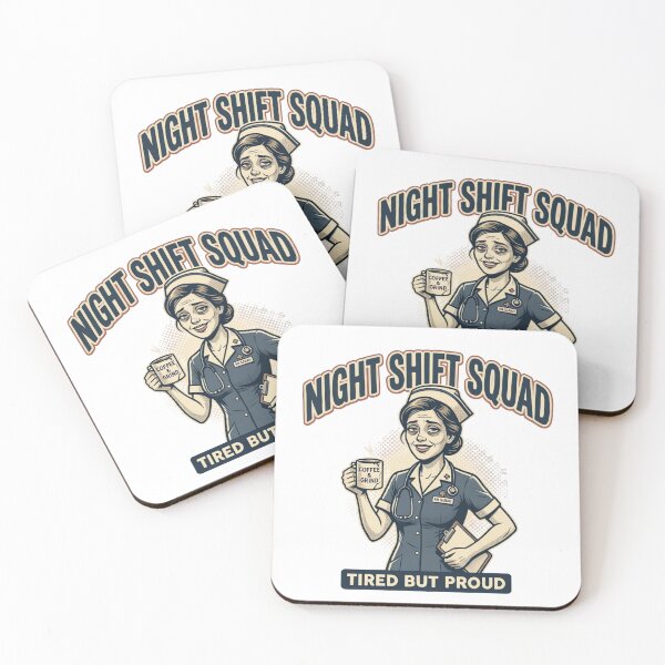 Item preview, Night Shift Squad Tired But Proud Nurse Retro Vintage T-Shirt designed and sold by urbinet.