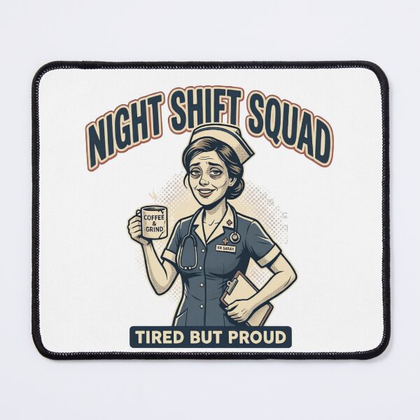 Item preview, Night Shift Squad Tired But Proud Nurse Retro Vintage T-Shirt designed and sold by urbinet.