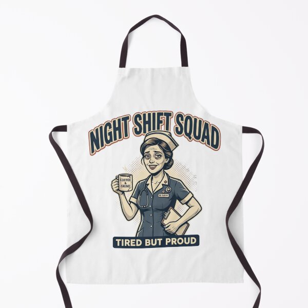 Item preview, Night Shift Squad Tired But Proud Nurse Retro Vintage T-Shirt designed and sold by urbinet.