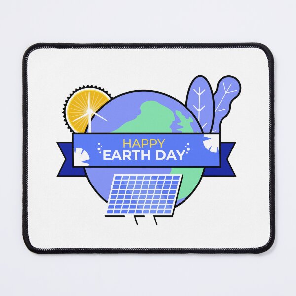 Item preview, Earth day ribbon badge with renewable energy elements eco friendly design designed and sold by GriferrStore.