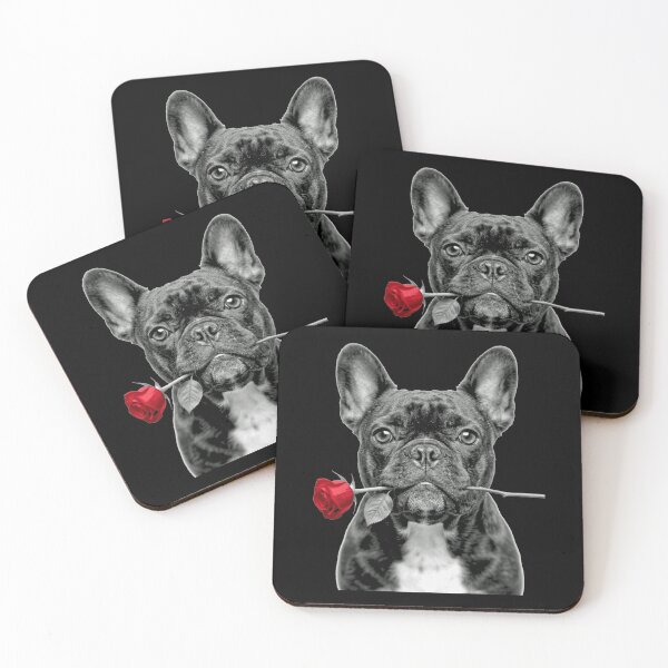 Item preview, French Bulldog with Red Rose Etching Style designed and sold by FiscalFashions.