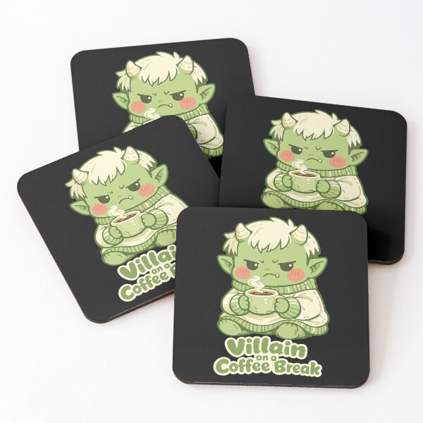 Item preview, Cute Grumpy Monster Coffee Lover – Villain on a Coffee Break designed and sold by SidTastic .