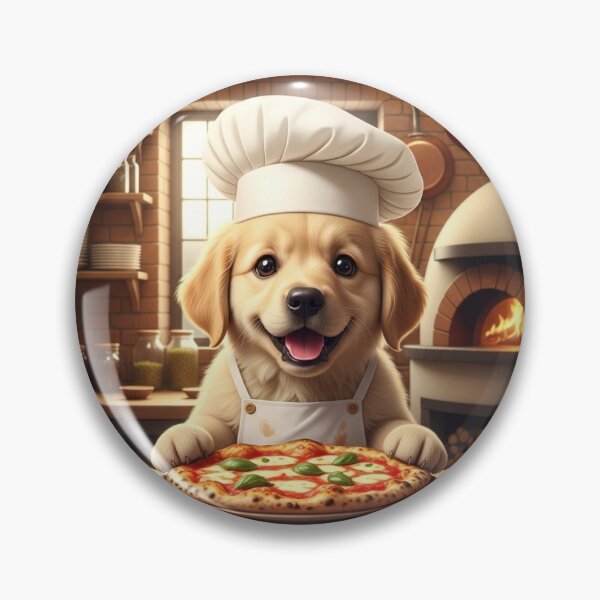 Item preview, Cute Golden Retriever Puppy Pizza Chef designed and sold by TORAKICHIYA.