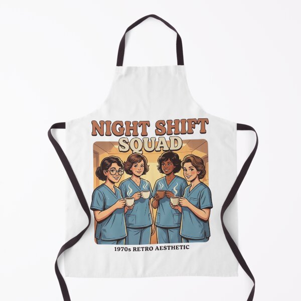 Item preview, Vintage Night Shift Squad Nurses T-Shirt 1970s Retro Aesthetic Design designed and sold by urbinet.