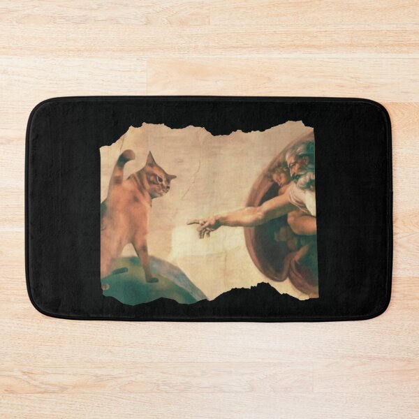 Item preview, The Creation Of Adam Michelangelo Parody With Funny Tabby Cat Fine Art designed and sold by DangeRilanman.