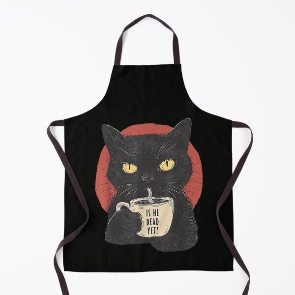 Item preview, Sassy Black Cat Drinking Coffee Is He Dead Yet Funny Goth Humor designed and sold by DangeRilanman.