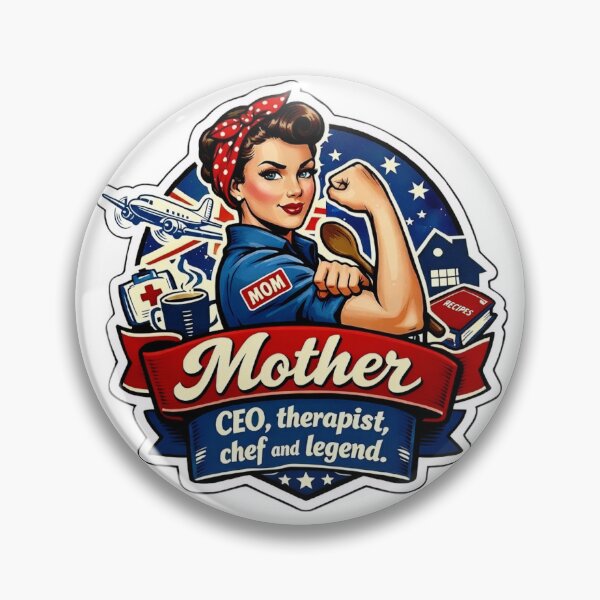 Item preview, Mother’s Day Retro Rosie the Riveter Inspired Design – Vintage 1940s Mum “CEO, Therapist, Chef & Legend”  designed and sold by MuggyandMo.