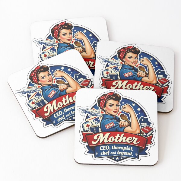 Item preview, Mother’s Day Retro Rosie the Riveter Inspired Design – Vintage 1940s Mum “CEO, Therapist, Chef & Legend”  designed and sold by MuggyandMo.