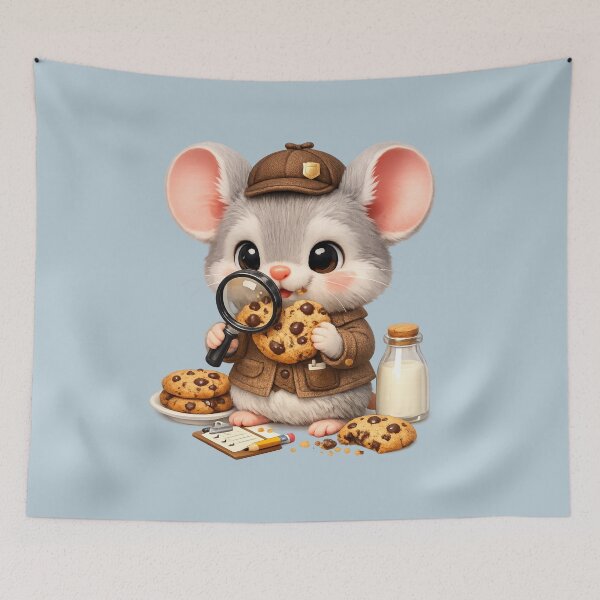 Item preview, Cute Cookie Inspector Mouse 3D CGI | Kawaii Animal Food Critic Aesthetic designed and sold by Moons Studio.