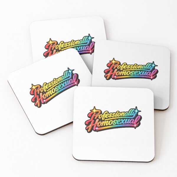 Item preview, Professionally Homosexual Rainbow Script Pride Identity Bold Statement designed and sold by Aryabek.