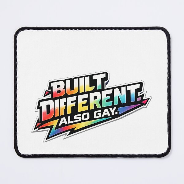 Item preview, Built Different Also Gay Rainbow Pride Statement Bold Identity Message designed and sold by Aryabek.
