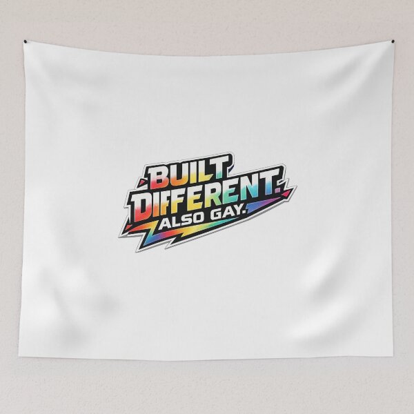Item preview, Built Different Also Gay Rainbow Pride Statement Bold Identity Message designed and sold by Aryabek.