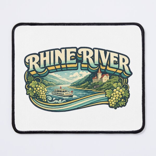 Item preview, Rhine River Germany Switzerland France Wine Region Castles Europe Landscape designed and sold by Places On Earth.