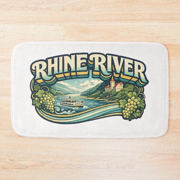 Item preview, Rhine River Germany Switzerland France Wine Region Castles Europe Landscape designed and sold by Places On Earth.