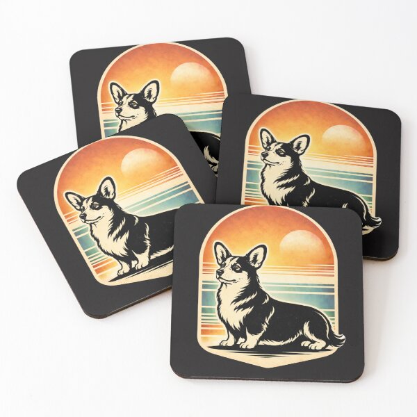 Item preview, Retro Corgi Sunset Linocut Style Dog Illustration Vintage Welsh Corgi Art designed and sold by ZEBBEDE - Minimal Streetwear .