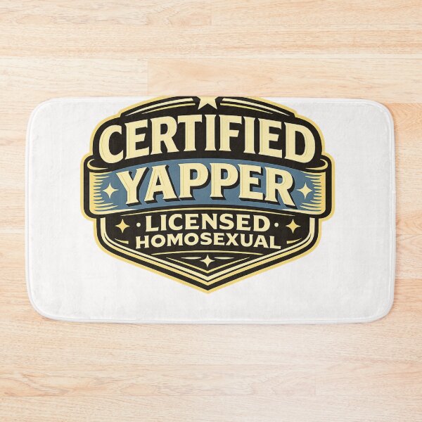 Item preview, Certified Yapper Licensed Homosexual Vintage Badge Queer Humor Statement designed and sold by Places On Earth.