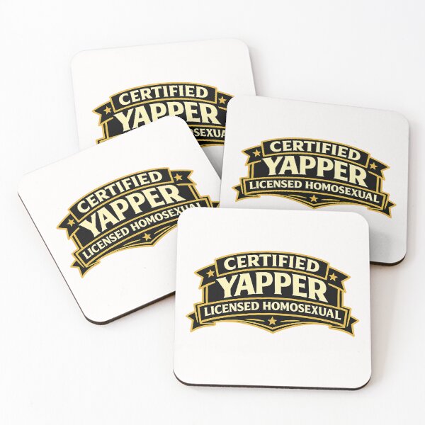 Item preview, Certified Yapper Licensed Homosexual Ribbon Emblem Queer Identity Humor designed and sold by Places On Earth.
