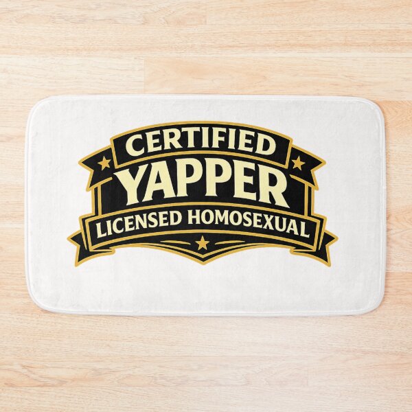 Item preview, Certified Yapper Licensed Homosexual Ribbon Emblem Queer Identity Humor designed and sold by Places On Earth.