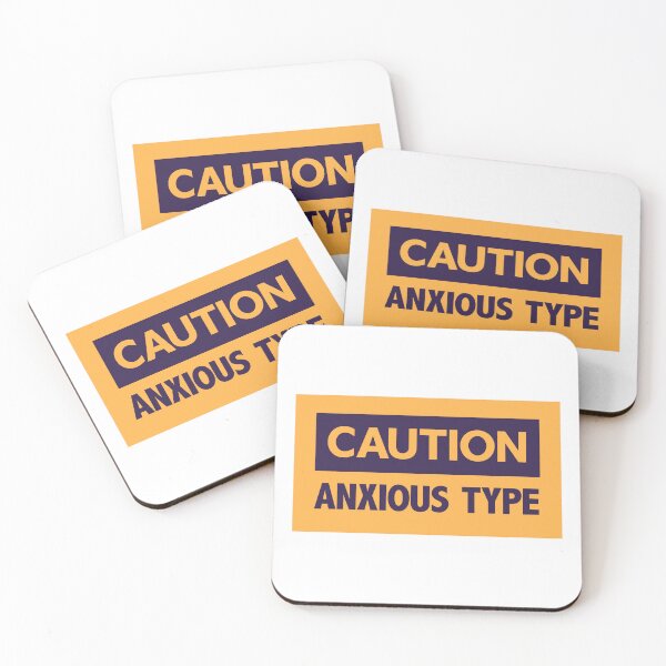 Item preview, Caution: Anxious Type | Funny Typography Design, Sarcastic Humor Graphic designed and sold by Guided by Voices.