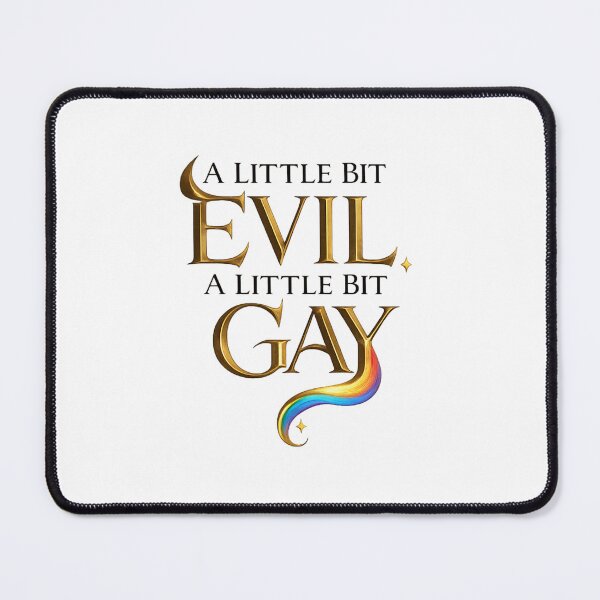 Item preview, A Little Bit Evil A Little Bit Gay Gold Accent Rainbow Pride Identity designed and sold by Places On Earth.