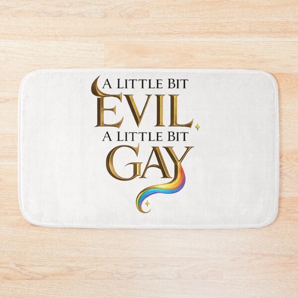 Item preview, A Little Bit Evil A Little Bit Gay Gold Accent Rainbow Pride Identity designed and sold by Places On Earth.