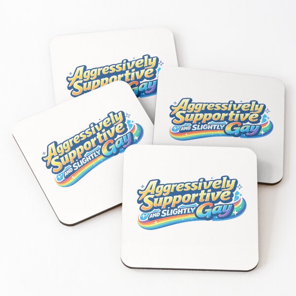Item preview, Aggressively Supportive and Slightly Gay Rainbow Pride Ally Statement designed and sold by Places On Earth.
