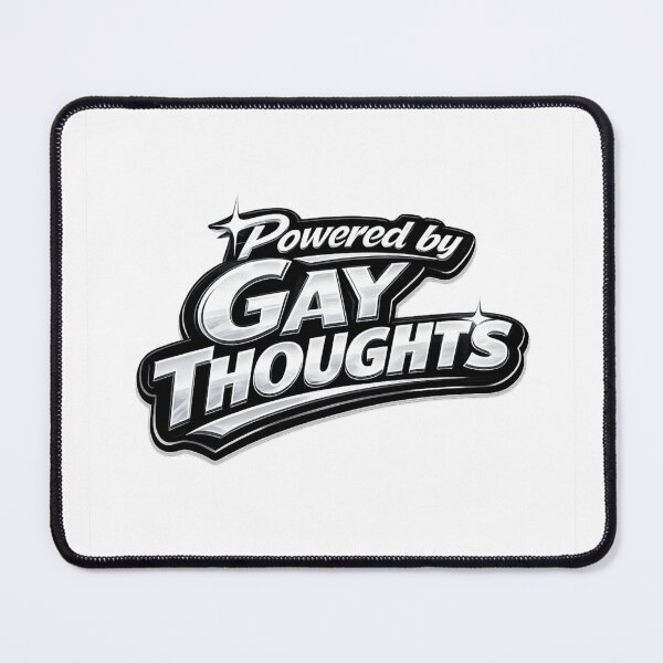 Item preview, Powered by Gay Thoughts Retro Chrome Style Queer Humor Identity Statement designed and sold by Places On Earth.