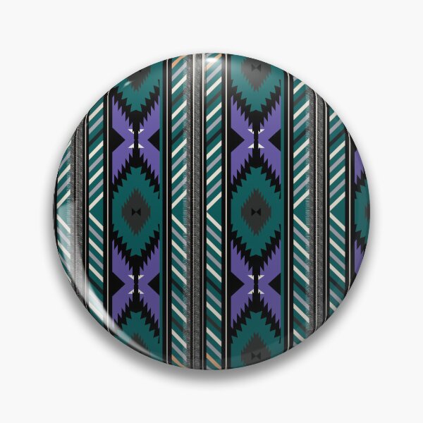 Item preview, Modern geometric tribal pattern in teal and purple  designed and sold by AdesignbyG.