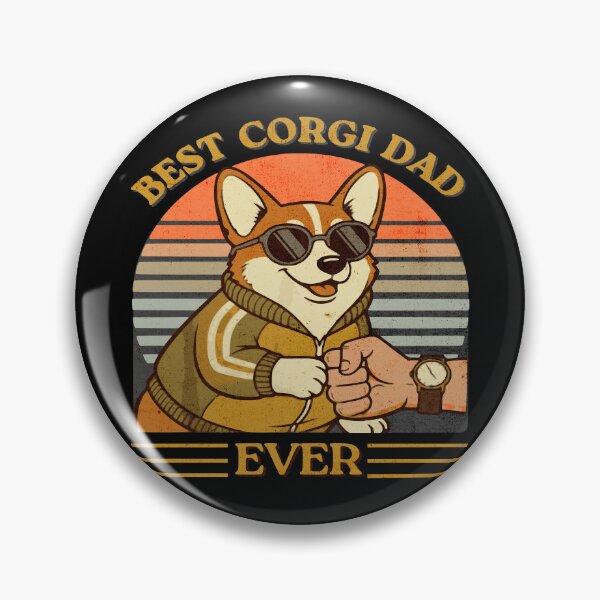 Item preview, Best Corgi Dad Ever Vintage Dog Fist Bump Design designed and sold by Gear Camel.