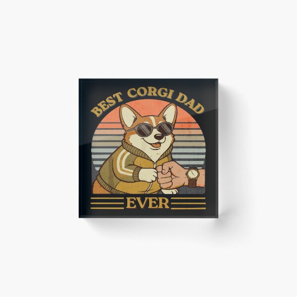 Artikelvorschau, Bestes Corgi-Papa aller Zeiten – Vintage-Design für einen Hunde-Fauststoß entworfen und verkauft von Gear Camel.