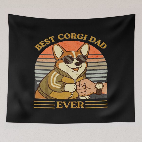 Item preview, Best Corgi Dad Ever Vintage Dog Fist Bump Design designed and sold by Gear Camel.