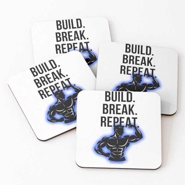Item preview, Neon Gym Motivation Design Bundle | Build Break Repeat | Fitness T-Shirt Graphic Pack designed and sold by ironstudio1.