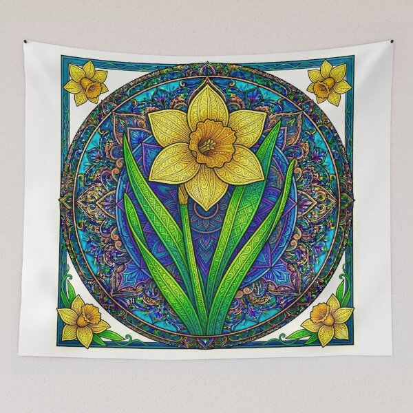 Item preview, Art Nouveau Daffodil - March Birth Flower designed and sold by PaintedbyCarol.