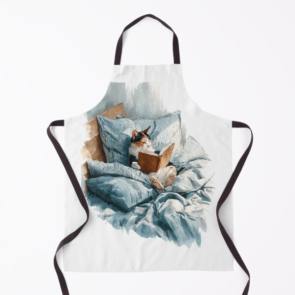 Item preview, Calico cat reader in bed designed and sold by Designs4Keeps.
