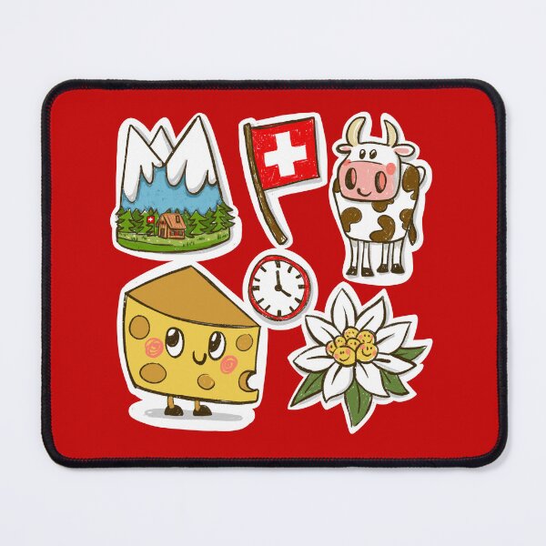 Item preview, Cute Switzerland cheese Kawaii cow store pack edelweiss designed and sold by sianelliot.