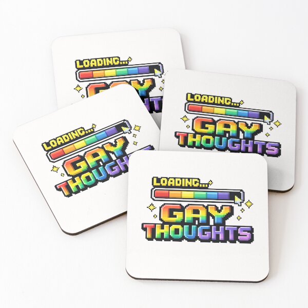 Item preview, Loading Gay Thoughts Pixel Rainbow Progress Queer Identity Humor Statement designed and sold by Places On Earth.
