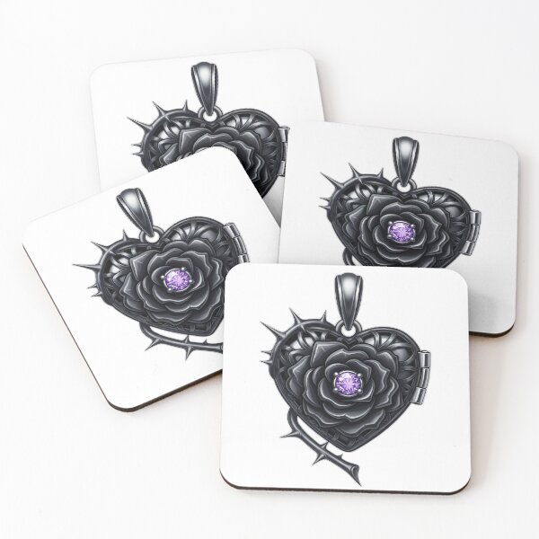 Item preview, Black Rose Heart Locket designed and sold by IllumeInk.