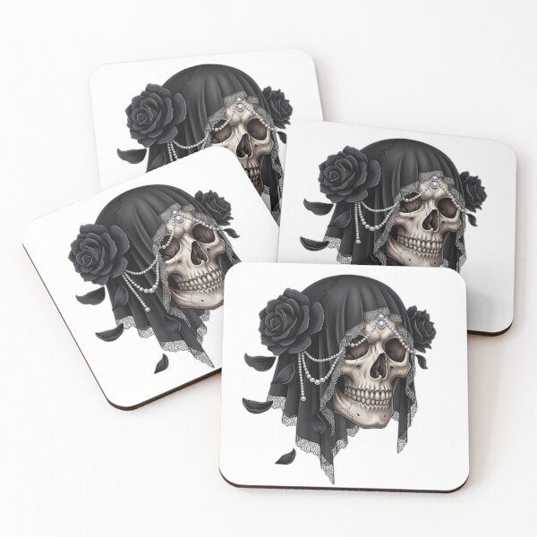 Item preview, Gothic Skull Black Rose Veil designed and sold by IllumeInk.
