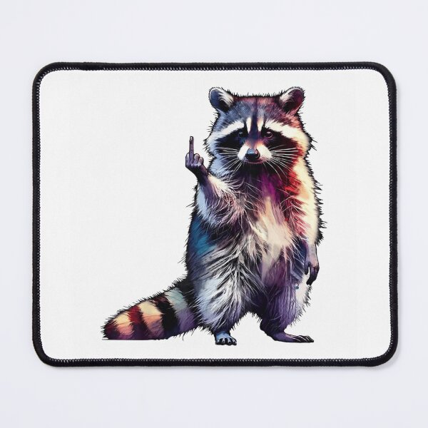 Item preview, Edgy Painted Raccoon Giving The Middle Finger Moody Animal Art designed and sold by JiscoRomanela.
