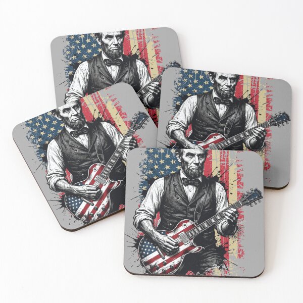 Item preview, Funny Abraham Lincoln Guitar USA Flag designed and sold by CriseldaBruning.