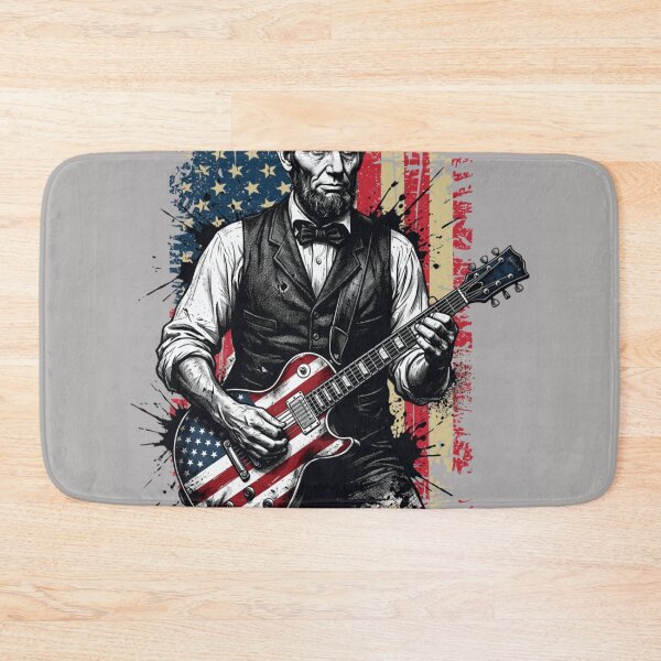 Item preview, Funny Abraham Lincoln Guitar USA Flag designed and sold by CriseldaBruning.