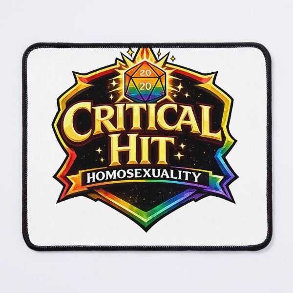 Item preview, Critical Hit Homosexuality Rainbow Crest Pride Gaming Culture Queer Statement designed and sold by Places On Earth.
