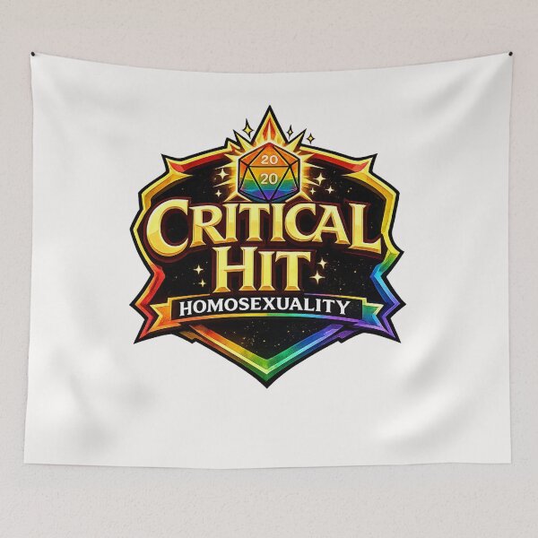 Item preview, Critical Hit Homosexuality Rainbow Crest Pride Gaming Culture Queer Statement designed and sold by Places On Earth.