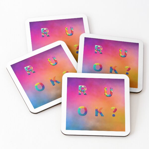 Item preview, Colorful R U OK Mosaic Typography designed and sold by GUINewAlex.