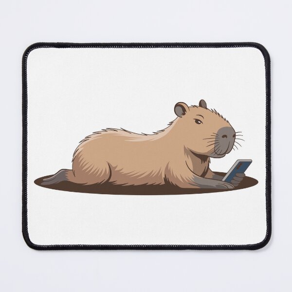 Artikelvorschau, Doomscrolling Capybara Meme – Funny Lazy Capybara With Phone entworfen und verkauft von OlGe.