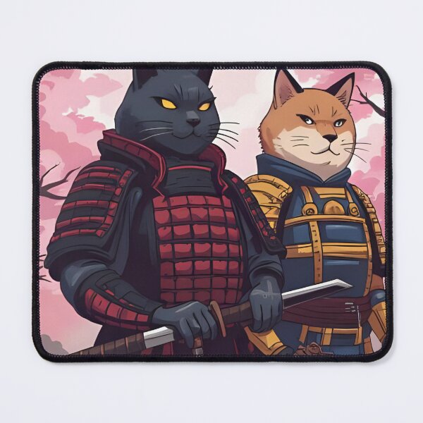 Item preview, Japanese cat and dog with samurai armor designed and sold by geekmania48.