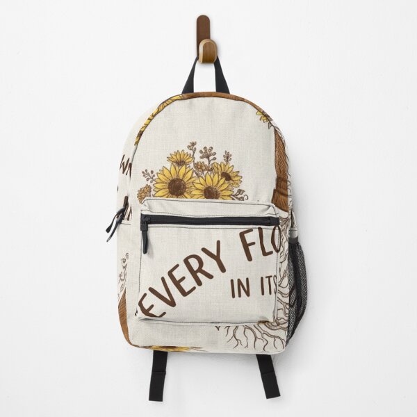 Item preview, Every Flower Blooms in Its Own Time – Vintage Sunflower Quote Illustration designed and sold by RushVibeWear.
