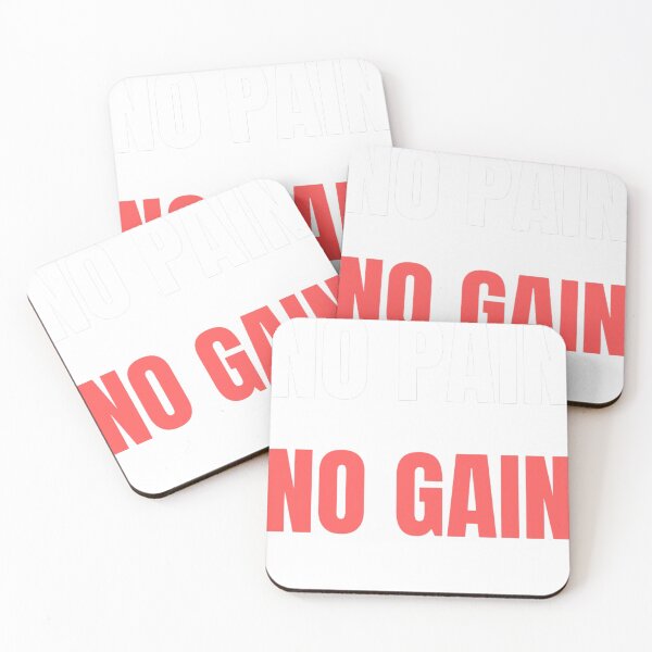 Item preview, No Pain No Gain Gym Motivation Typography Art designed and sold by TrendHubStore.