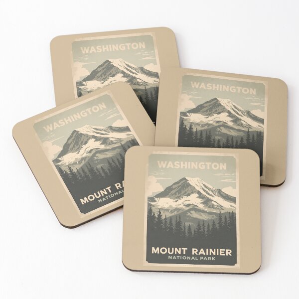 Item preview, A Vintage Travel Art of the Mount Rainier National Park - Washington  designed and sold by GoodOldVintage.